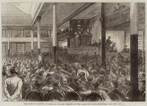 Il diritto di riunione a Parigi, M Ducasse che parla alla Salle des Folies-Belleville da Jules Pelcoq
